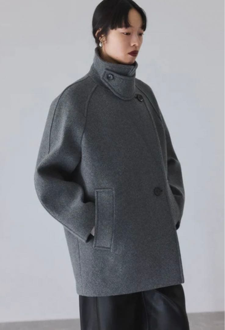 れ*す様 アダムエロぺ　ウールボンディングミドルコート　グレー　新品