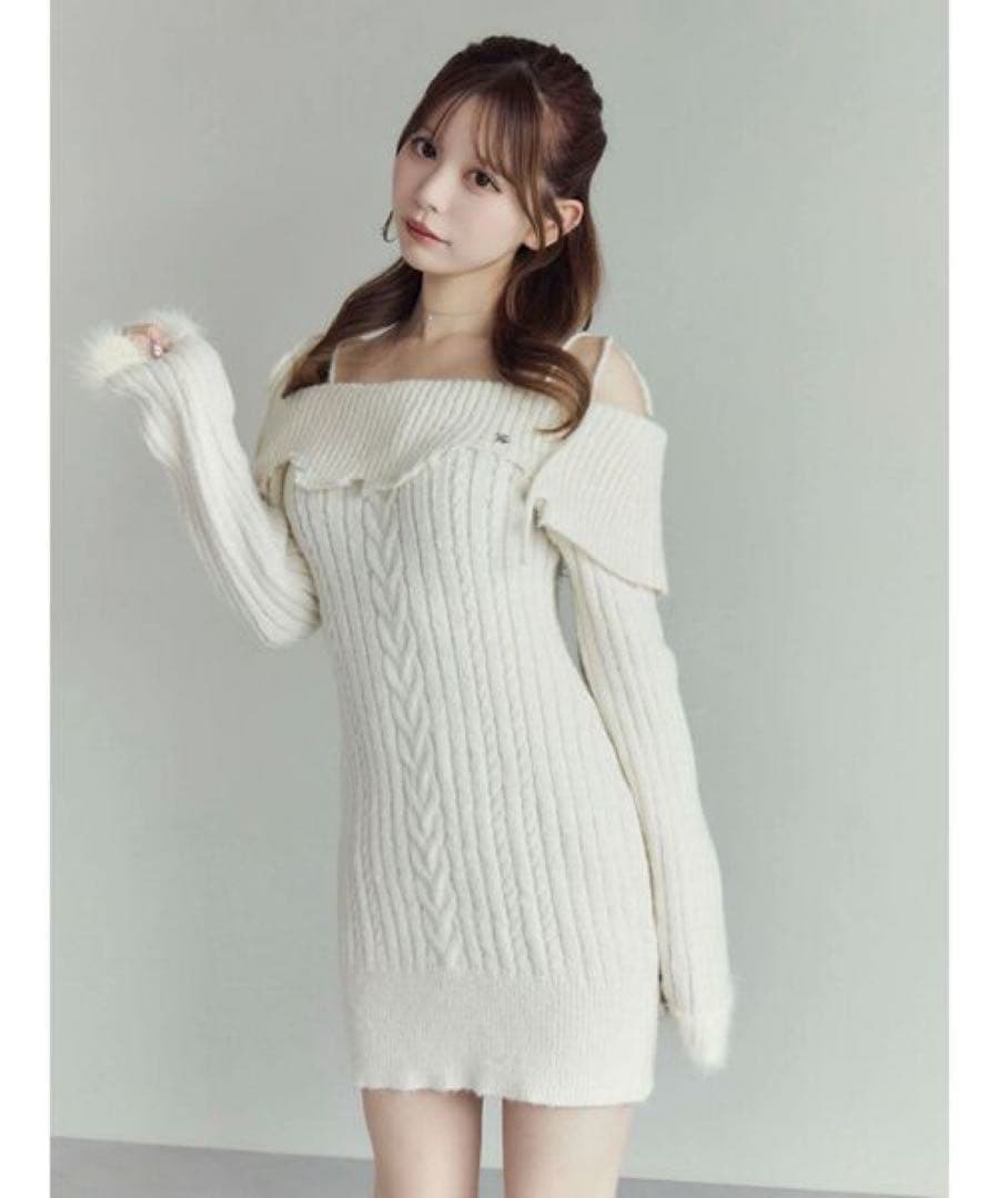 EATME オフショルニットワンピース