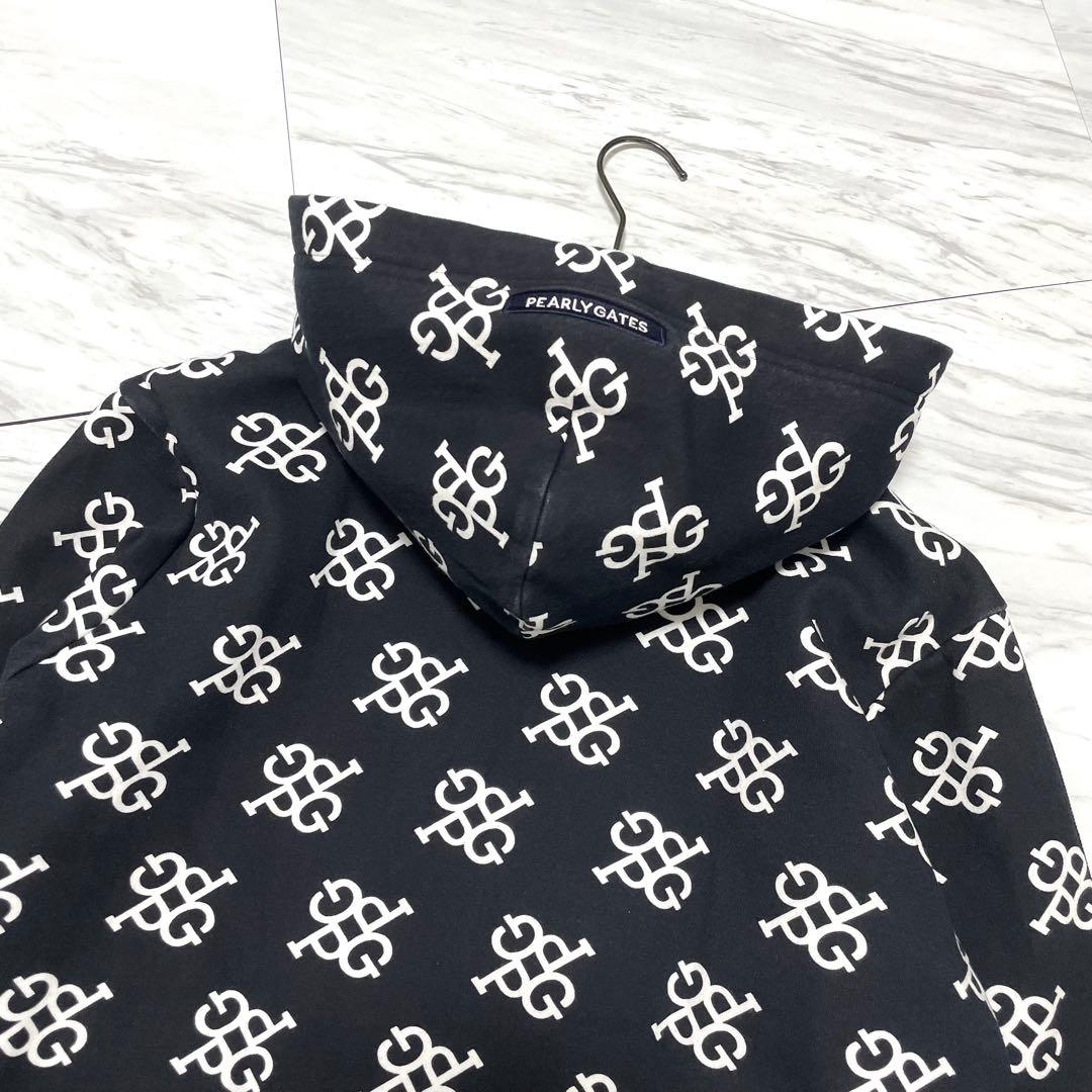 希少⭐️パーリーゲイツ セットアップ パーカー ジョガーパンツ 総柄 白×紺 L