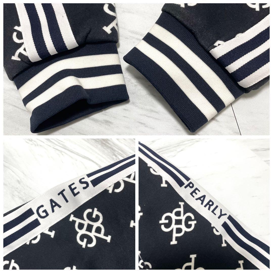 希少⭐️パーリーゲイツ セットアップ パーカー ジョガーパンツ 総柄 白×紺 L
