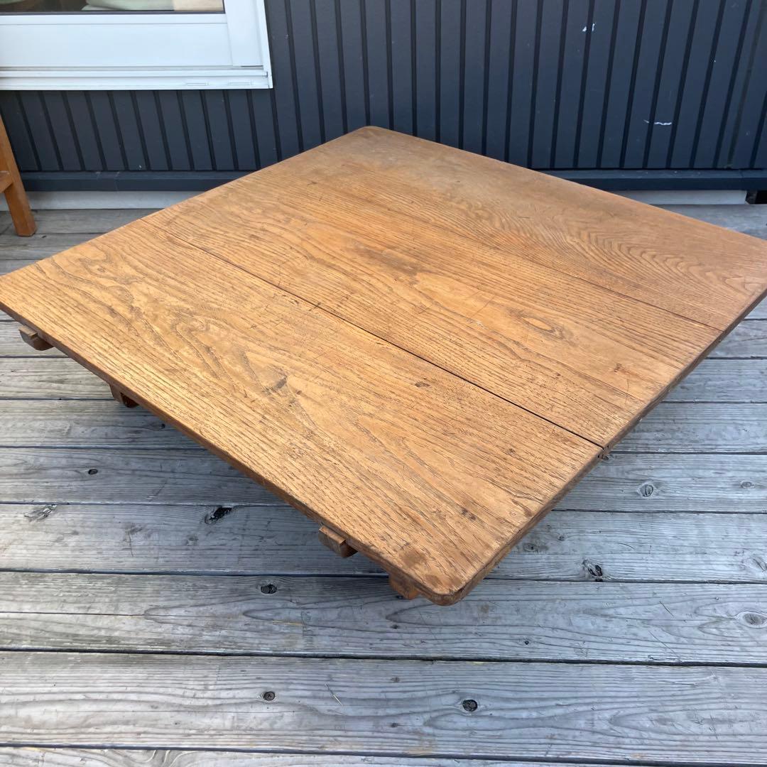 昭和レトロ 古家具 無垢材 木製座卓 ちゃぶ台 センターテーブル ローテーブル