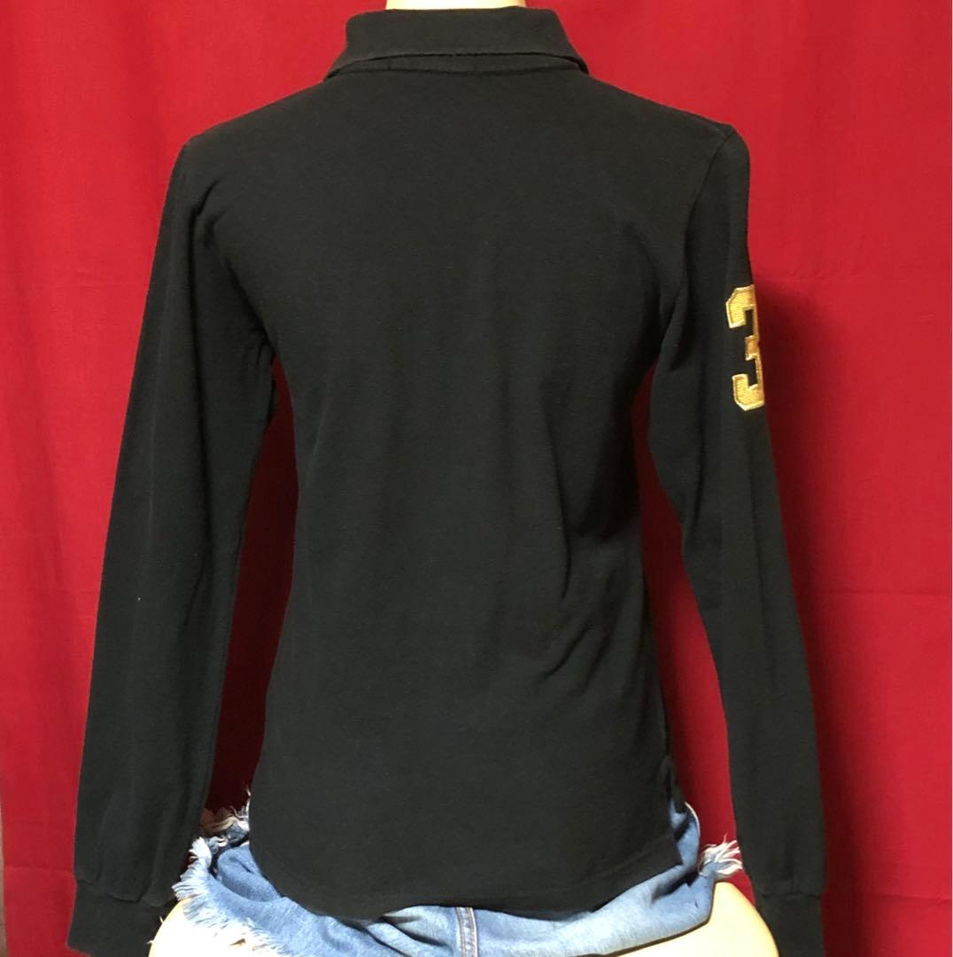 ポロ・ラルフ・ローレン ビックポニー 黒 長袖ポロシャツ y2k ピチt