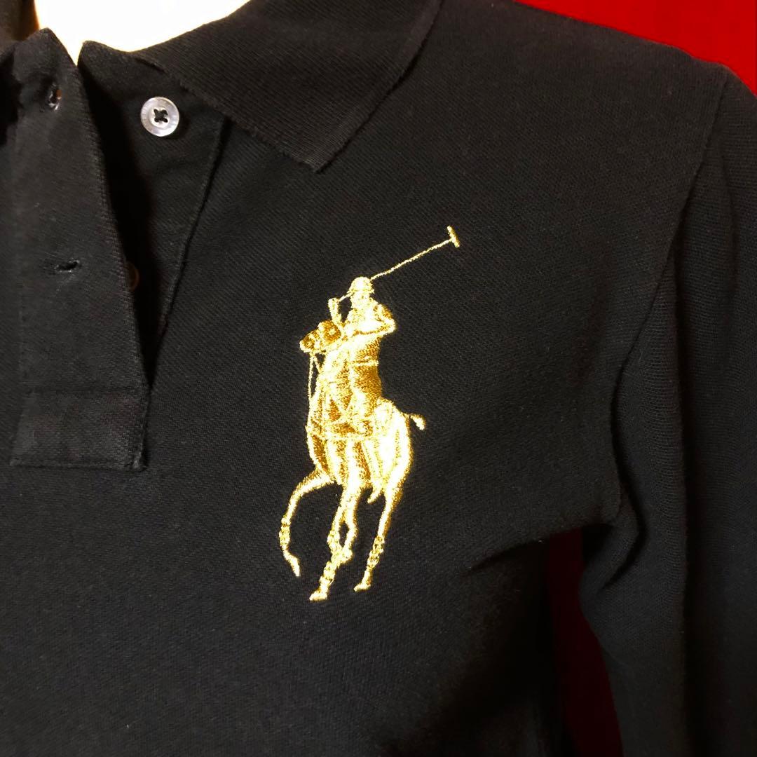 ポロ・ラルフ・ローレン ビックポニー 黒 長袖ポロシャツ y2k ピチt