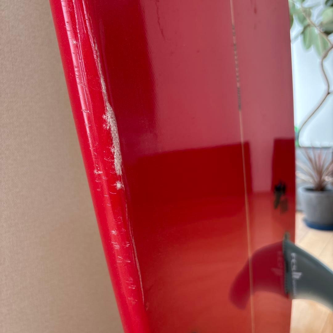 HOT BUTTERED SURFBOARDS ロングボード 赤/ナチュラル