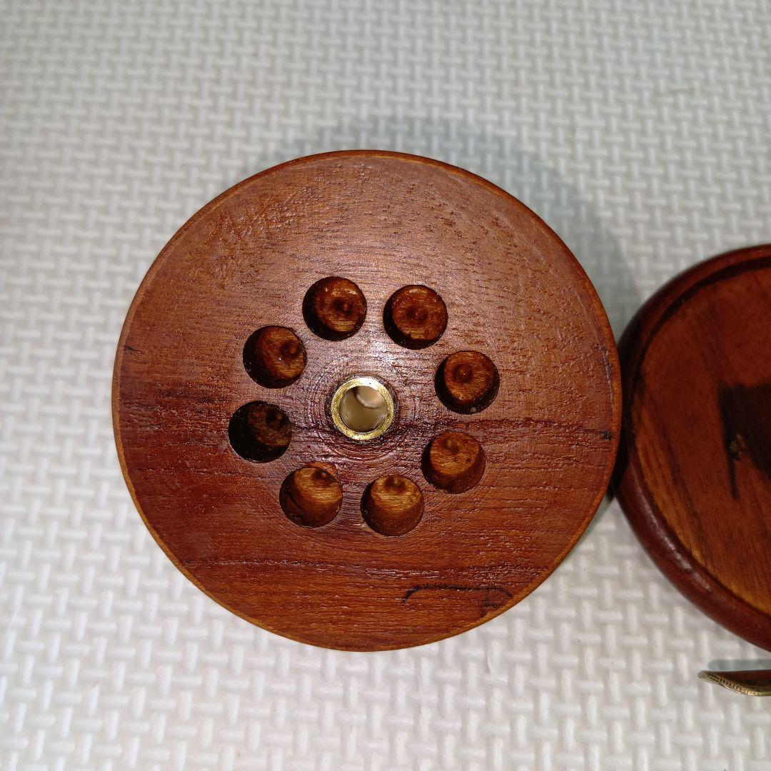 週末セール　重利　ヘチ　リール　約73ミリ　真鍮スタンド