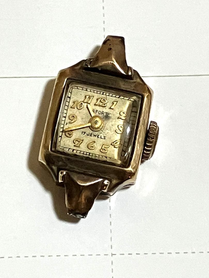 14K 金無垢　腕時計　laforte 17jewels