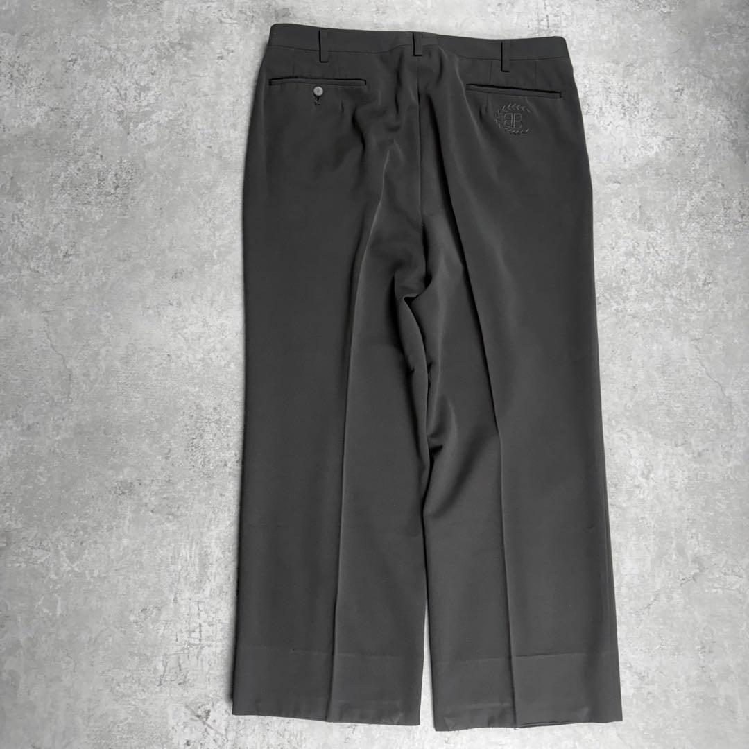 バレンシアガ　BALENCIAGA ワイドトラウザー 刺繍ロゴ　ロゴボタン　91
