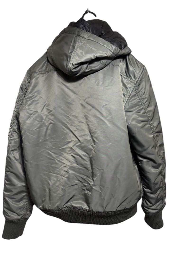 アルファインダストリーズ フライトジャケット フード カーキ オリーブ ワッペン