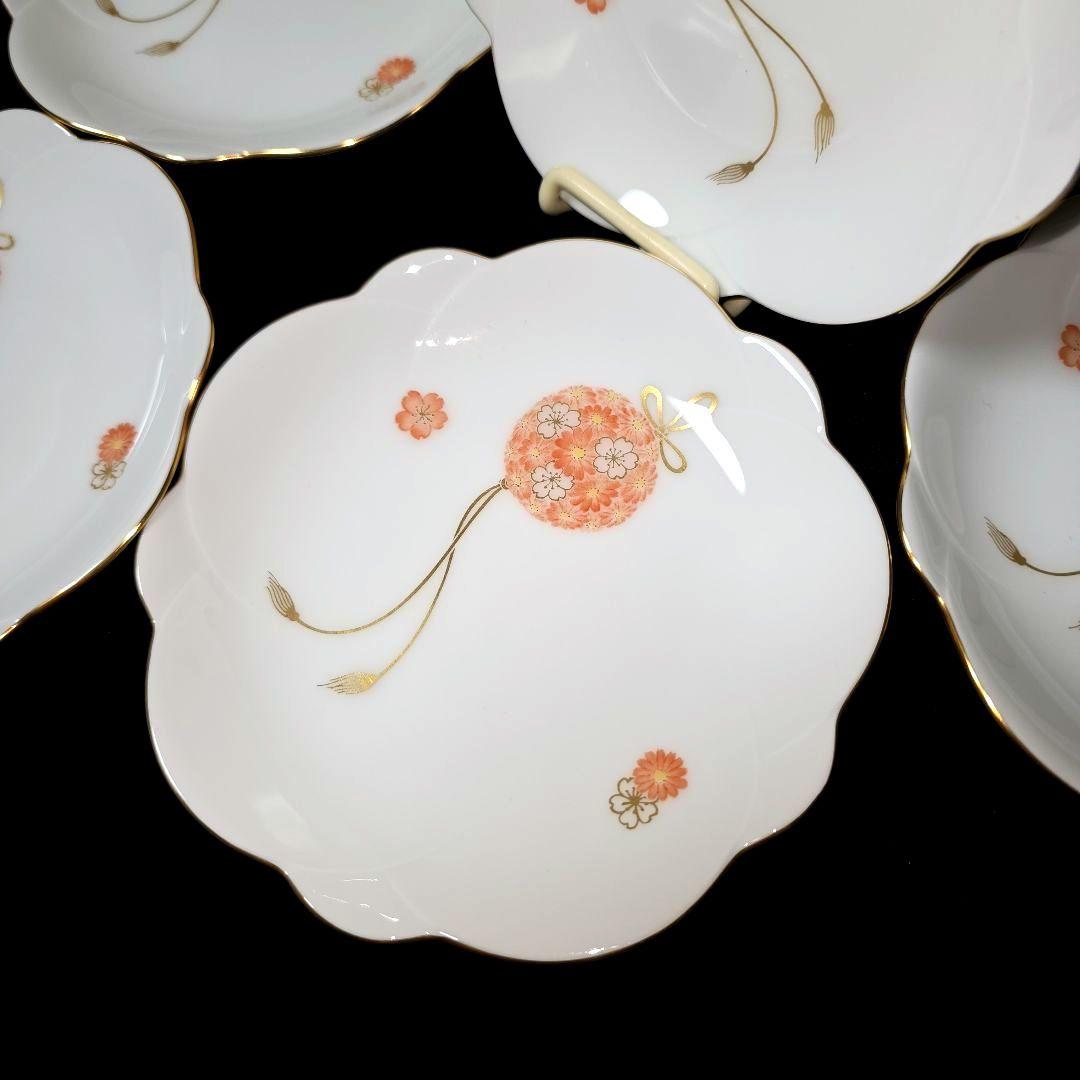 大倉陶園　花毬　13cm　梅型小皿揃　5枚