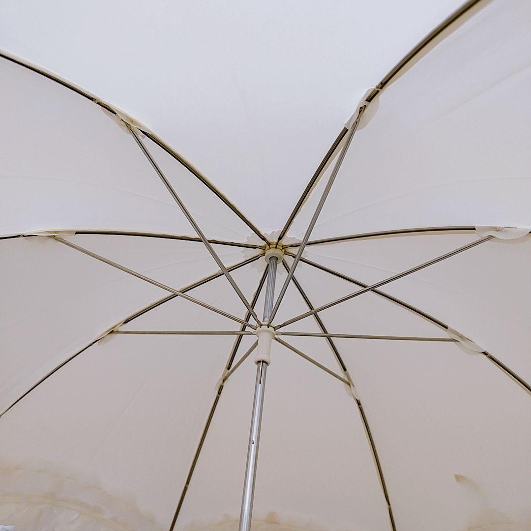 【極美品】ベイビーザスターズシャインブライト レースフリルアンブレラ 傘 オフ白