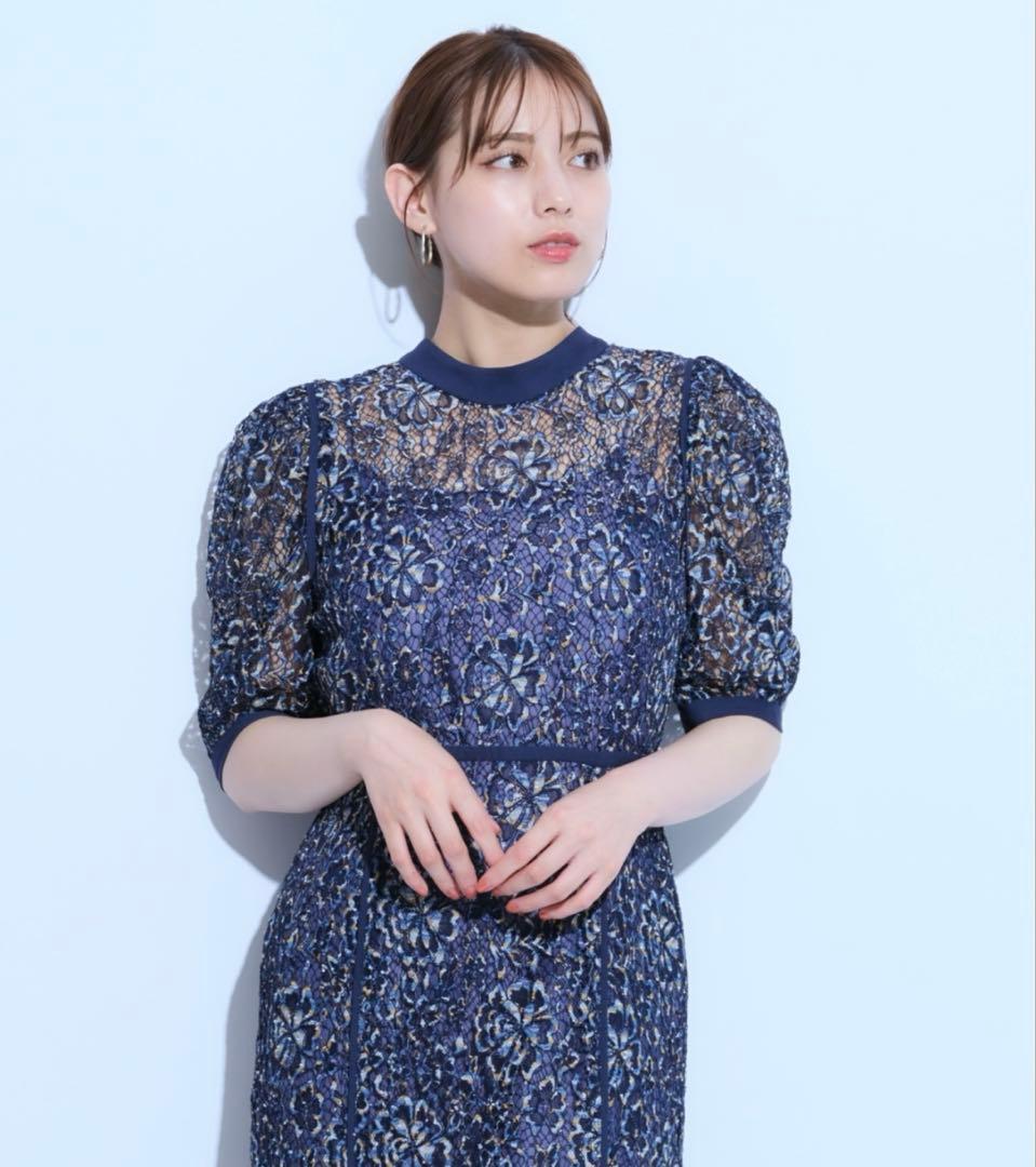 Mystrada シャンブレーレースマーメイドドレス