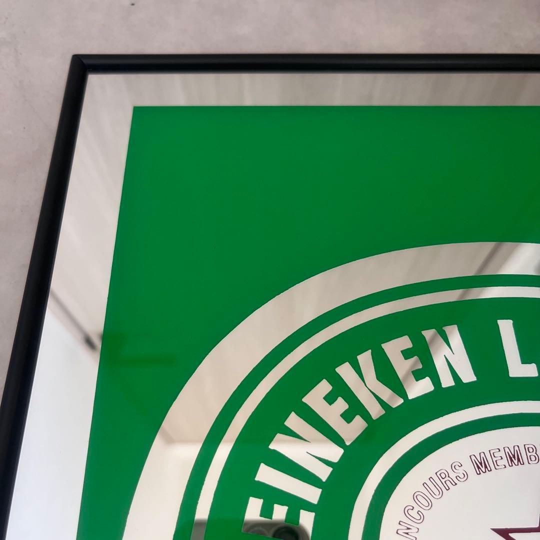 美品　Heineken ハイネケン　パブミラー　ビールロゴ