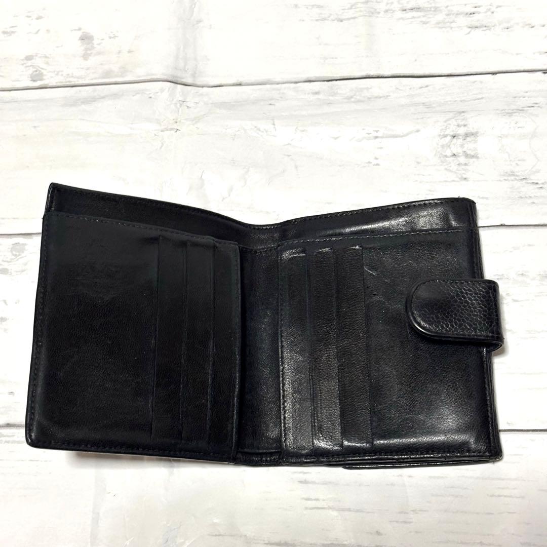 シャネル 財布 キャピアスキン ココマークWホック コンパクト 黒 ブラック