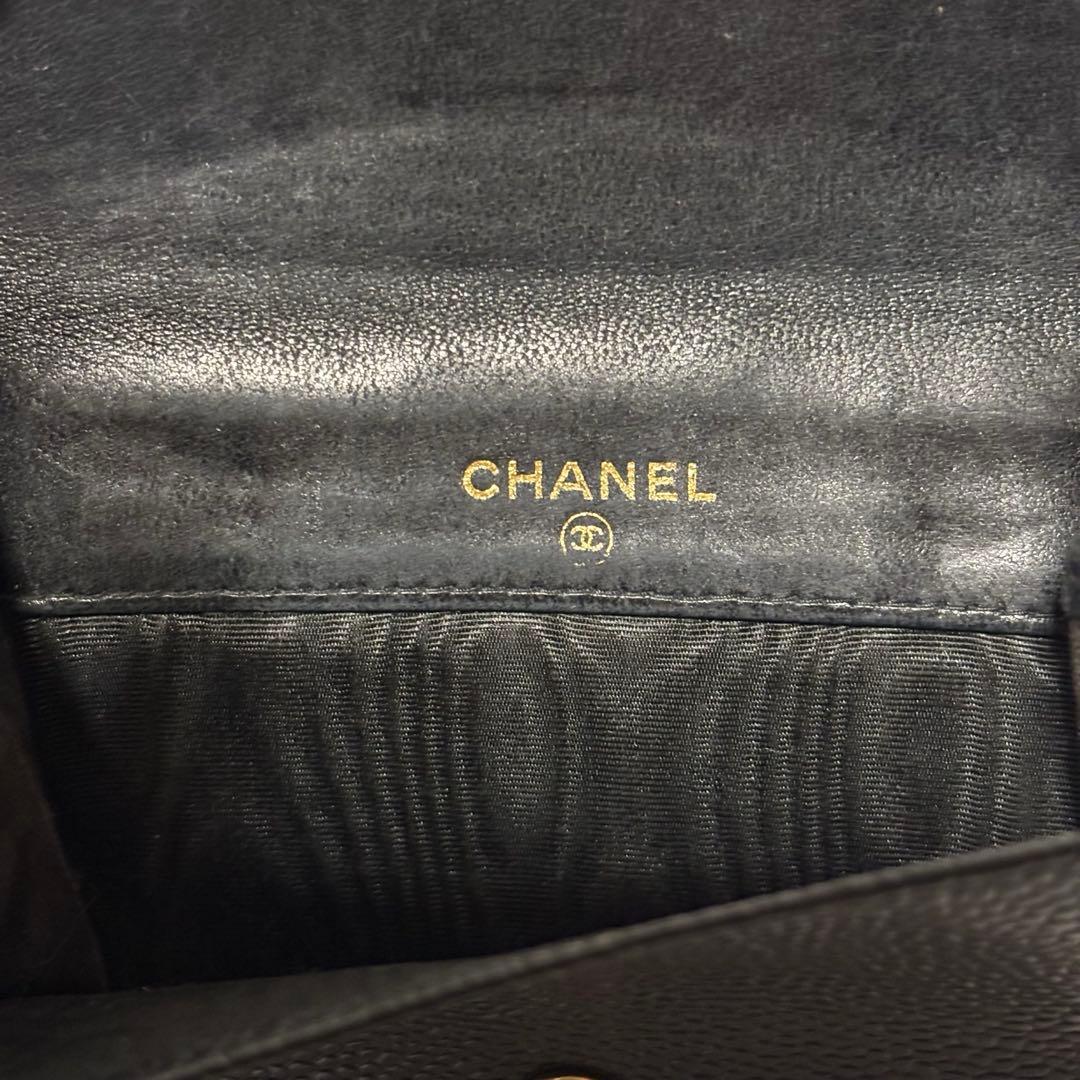 シャネル 財布 キャピアスキン ココマークWホック コンパクト 黒 ブラック