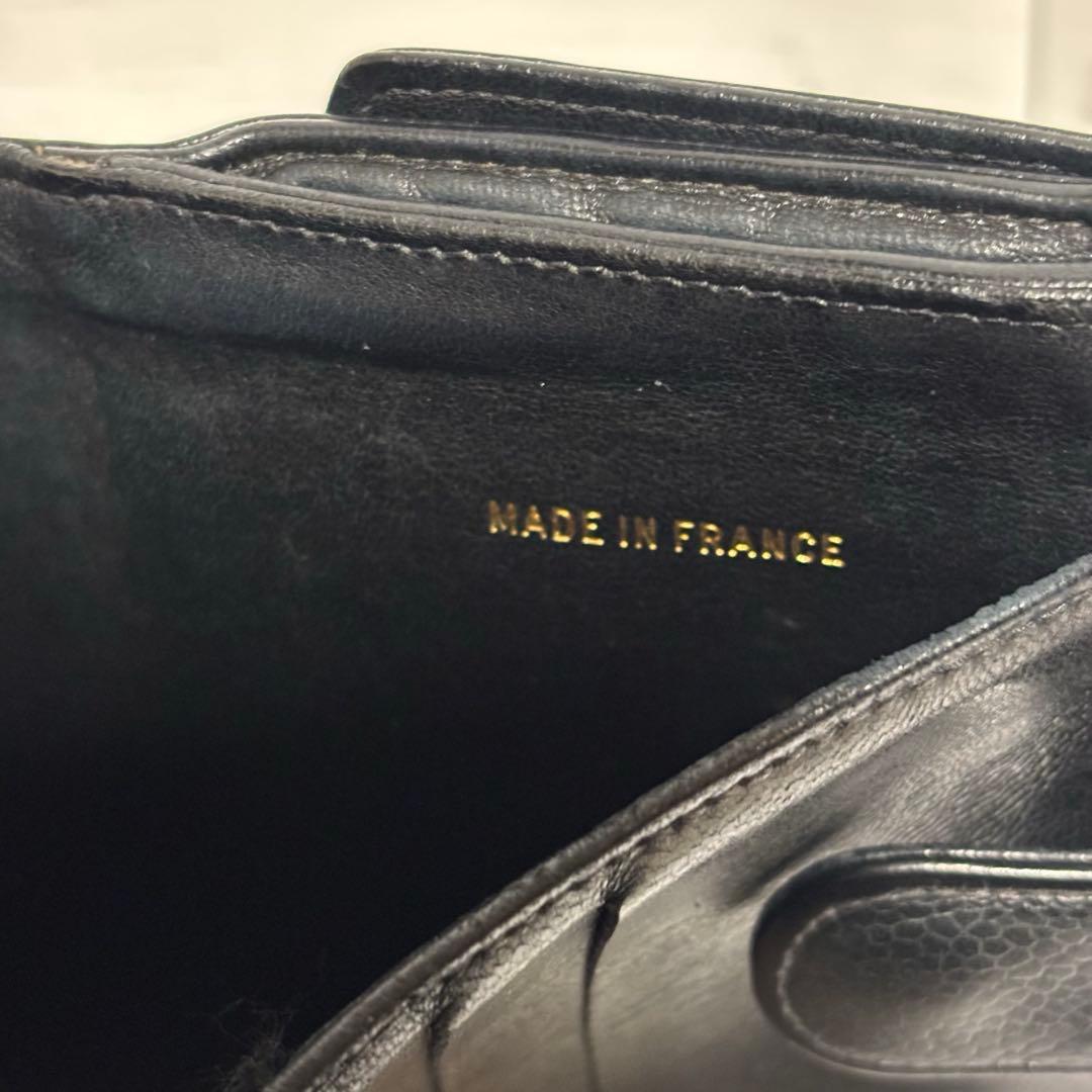 シャネル 財布 キャピアスキン ココマークWホック コンパクト 黒 ブラック