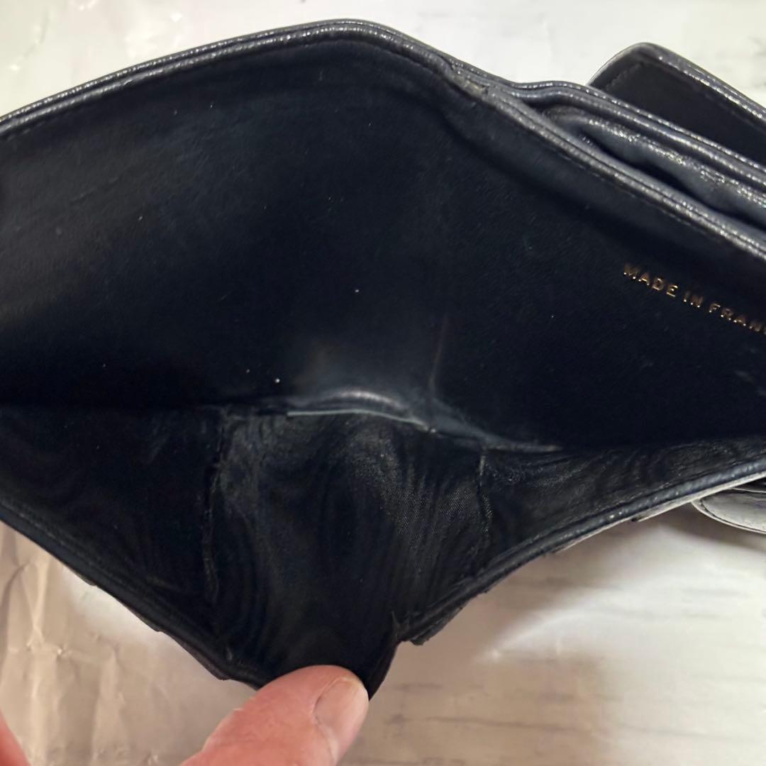 シャネル 財布 キャピアスキン ココマークWホック コンパクト 黒 ブラック