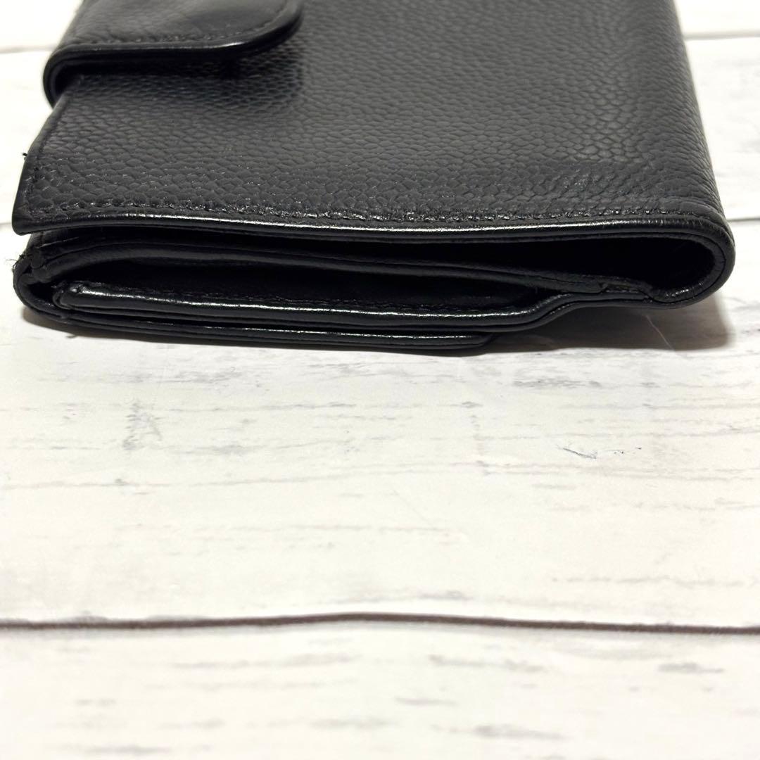 シャネル 財布 キャピアスキン ココマークWホック コンパクト 黒 ブラック