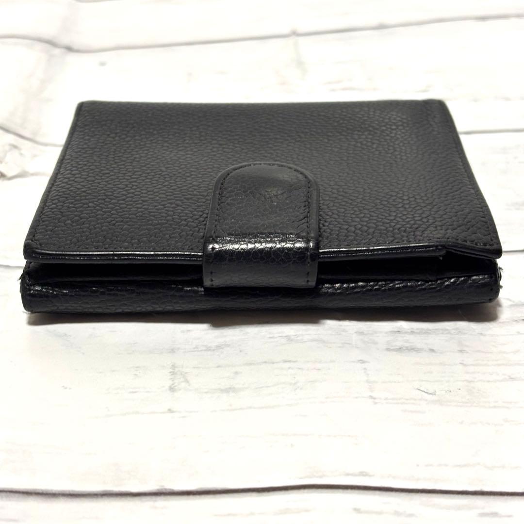 シャネル 財布 キャピアスキン ココマークWホック コンパクト 黒 ブラック