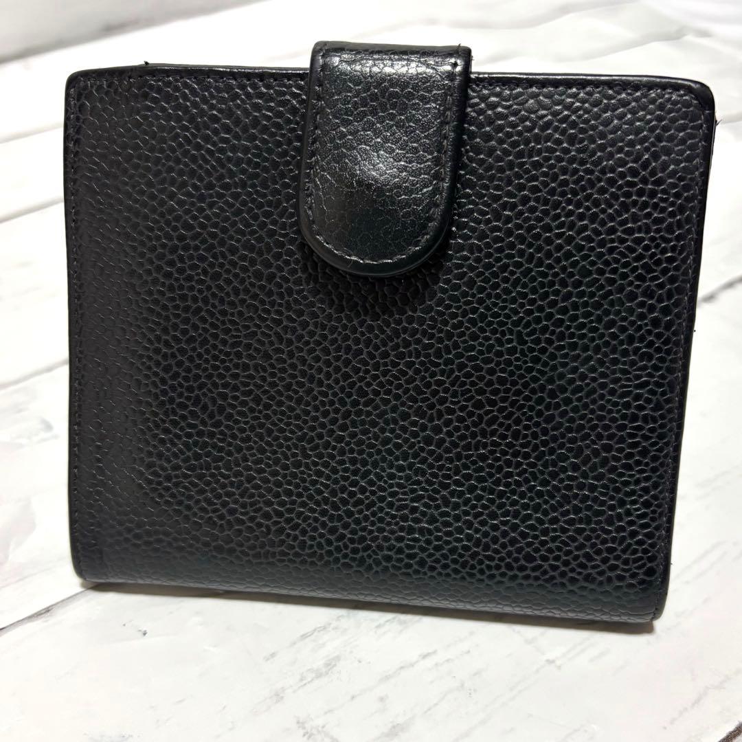 シャネル 財布 キャピアスキン ココマークWホック コンパクト 黒 ブラック