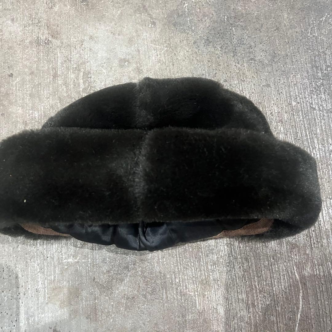 90's y2k Armani archive ファー　ハット　希少　ブラウン