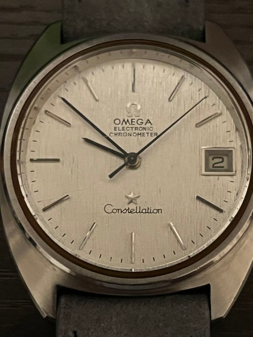 【珍品】OMEGA 音叉　絹目文字盤　エレクトロニック　コンステレーション