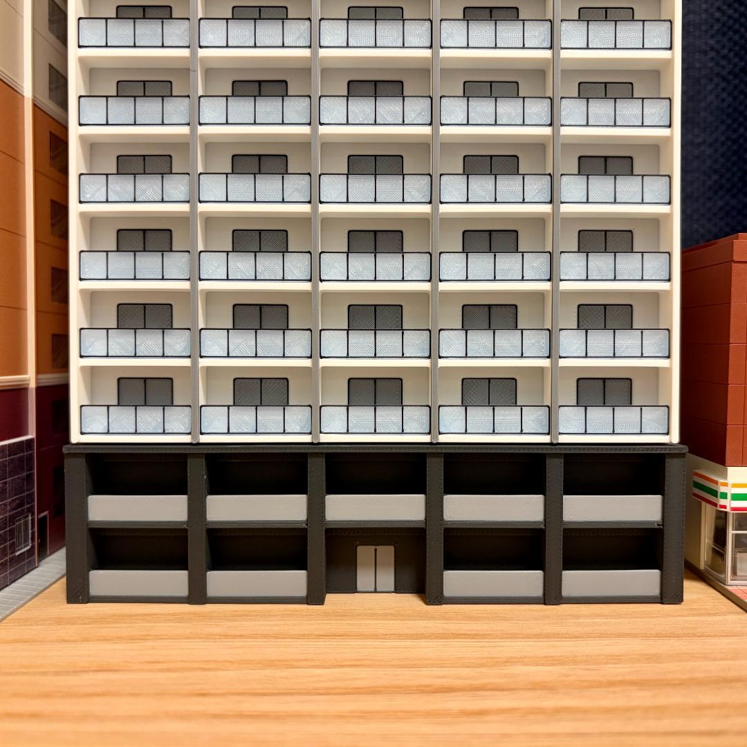 Nゲージ 都市型マンションE（完成品）模型 ストラクチャー