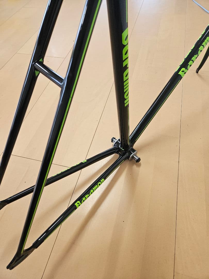 【美品】Baramon ピストフレーム 黒/緑 競輪 NJS
