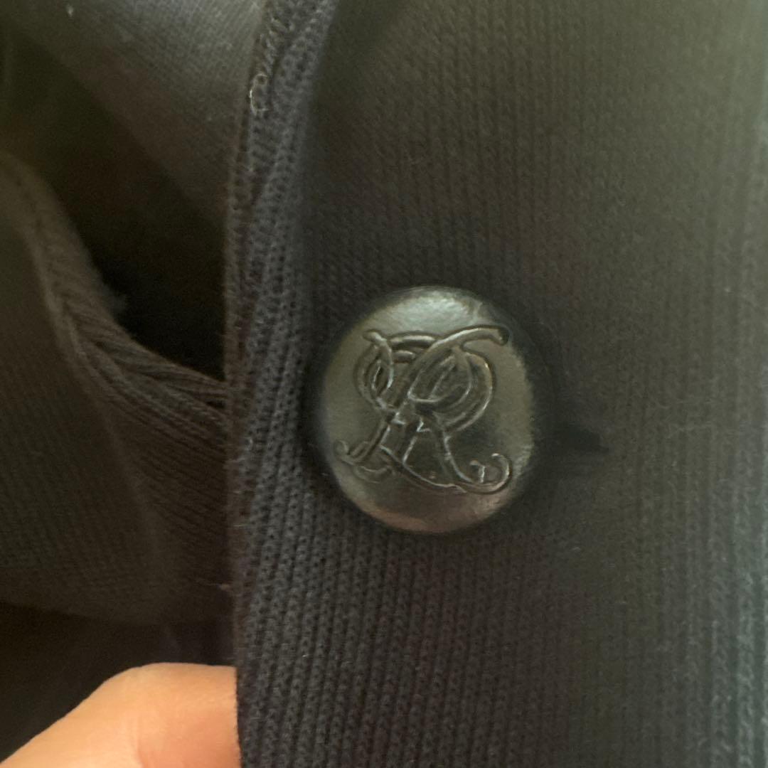 【美品】ポロラルフローレン ラムレザー テーラージャケット ロゴウッドボタン