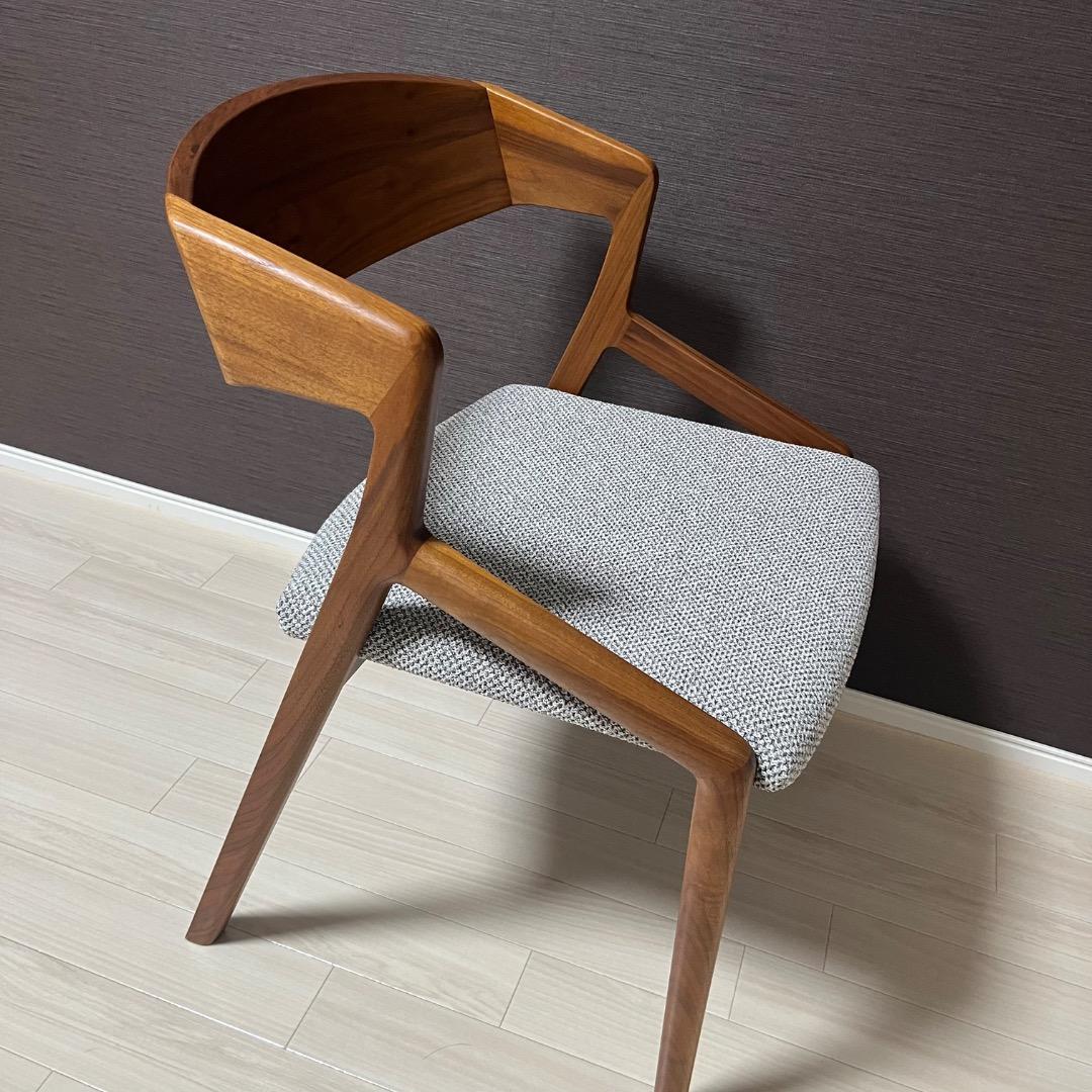 未使用　NAGANO INTERIOR モダンアームチェア　天然木　日本製