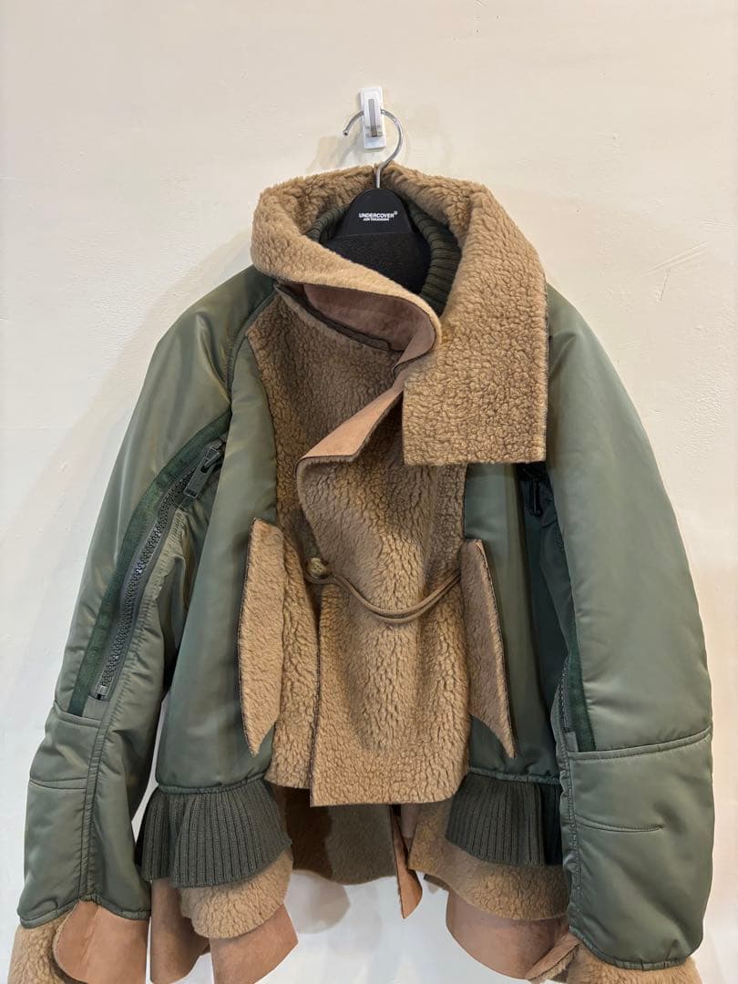 UNDERCOVERフェイクムートン切替mix MA-1　ミリタリージャケット