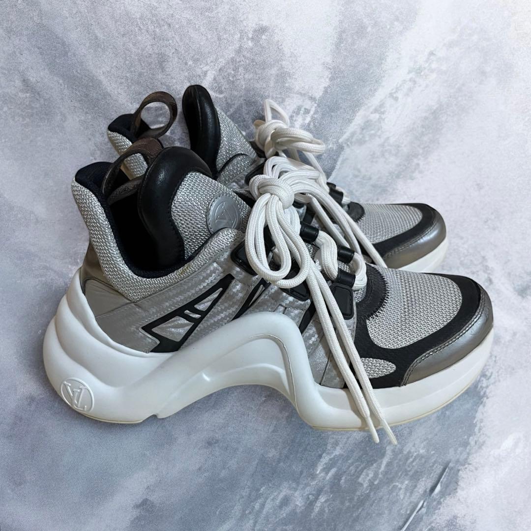 【極美品】ルイ ヴィトン スニーカーダッド レディース シルバー 34 21.5