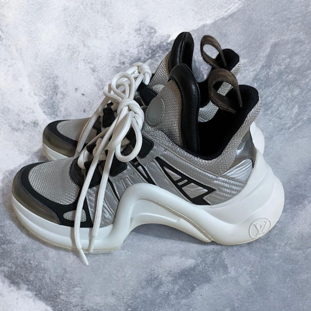 【極美品】ルイ ヴィトン スニーカーダッド レディース シルバー 34 21.5