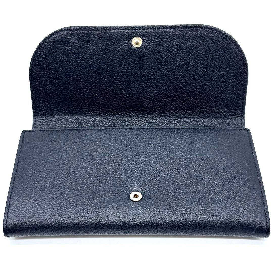 極美品✨See By Chloé Hana 長財布 フラップ しぼ革 ブラック