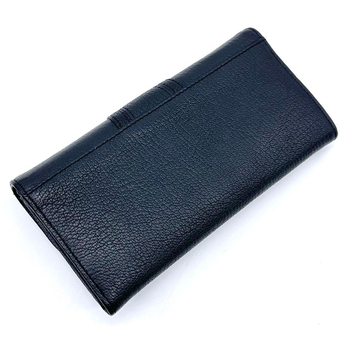 極美品✨See By Chloé Hana 長財布 フラップ しぼ革 ブラック