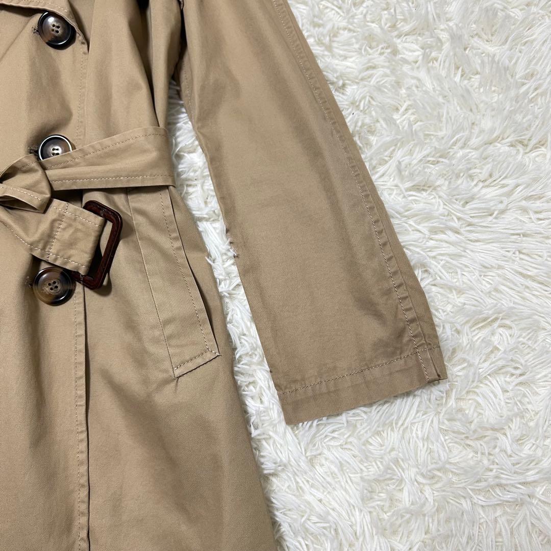 ドゥーズィエムクラス　ロングトレンチコート　ベージュ　ベルト　ダブル　綿100%