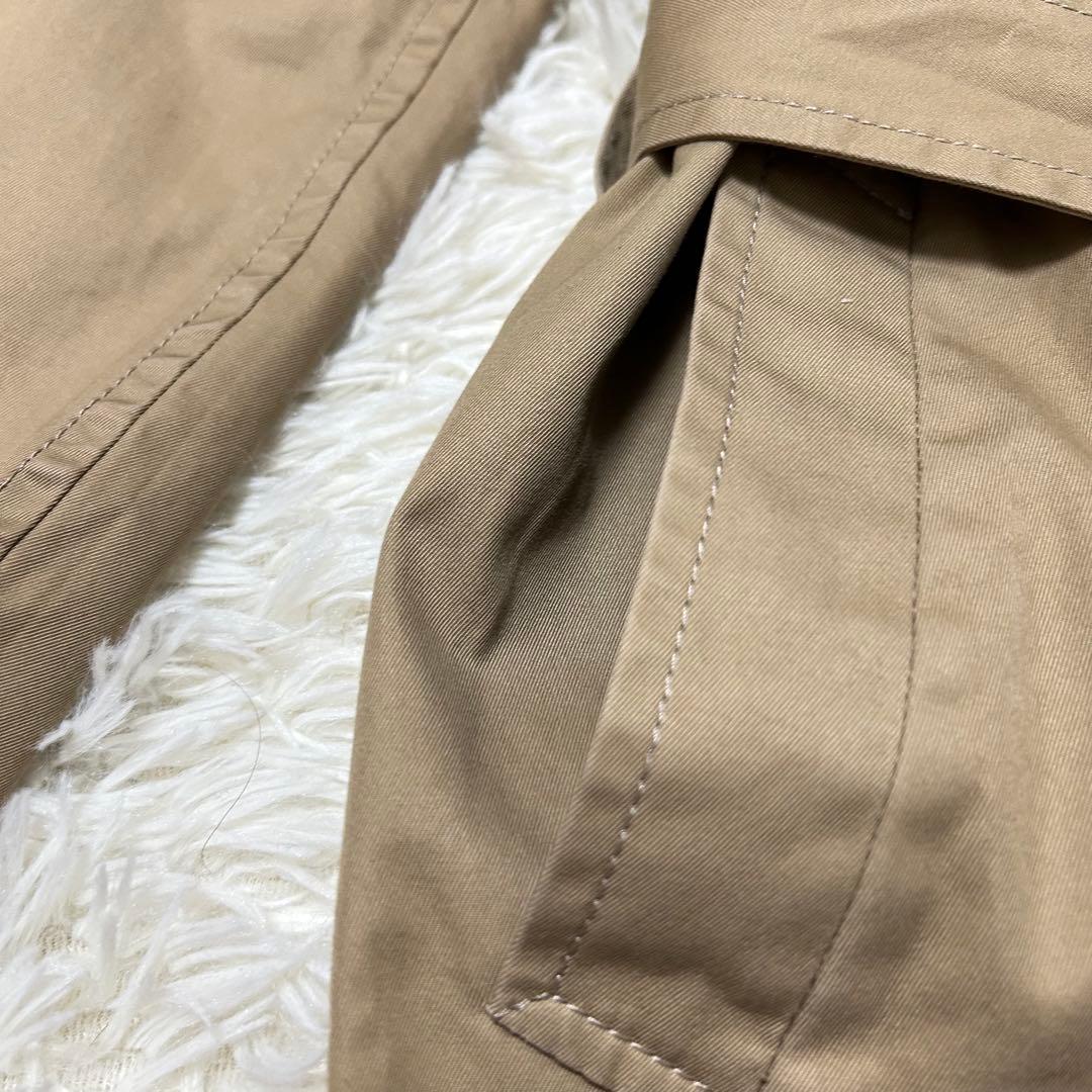 ドゥーズィエムクラス　ロングトレンチコート　ベージュ　ベルト　ダブル　綿100%