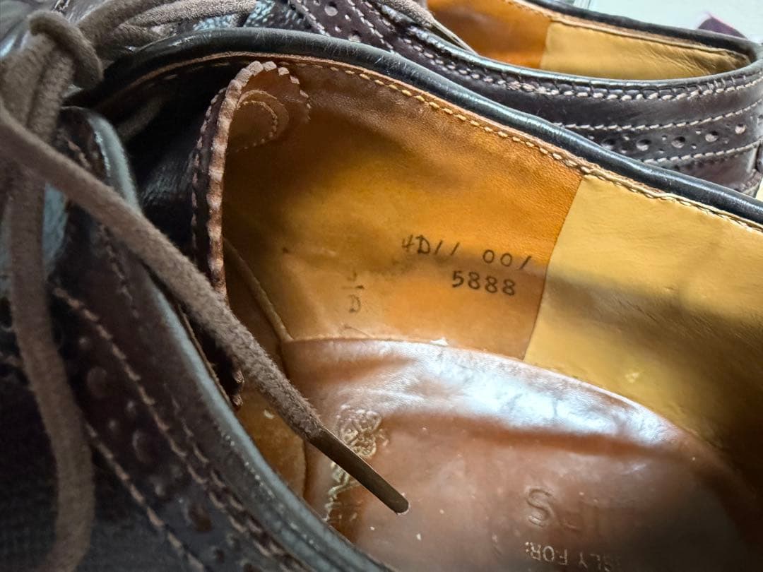 オールデン　ダークブラウン ウィングチップ レザーシューズ サイズ6ハーフ