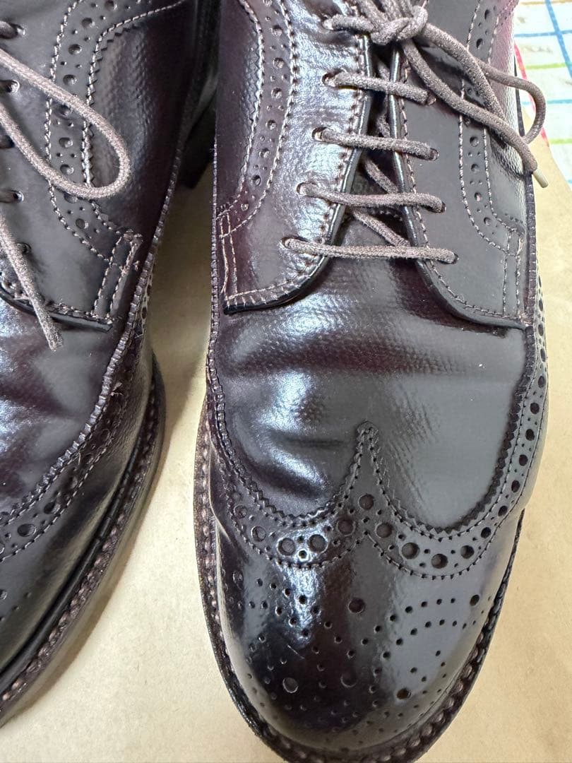 オールデン　ダークブラウン ウィングチップ レザーシューズ サイズ6ハーフ