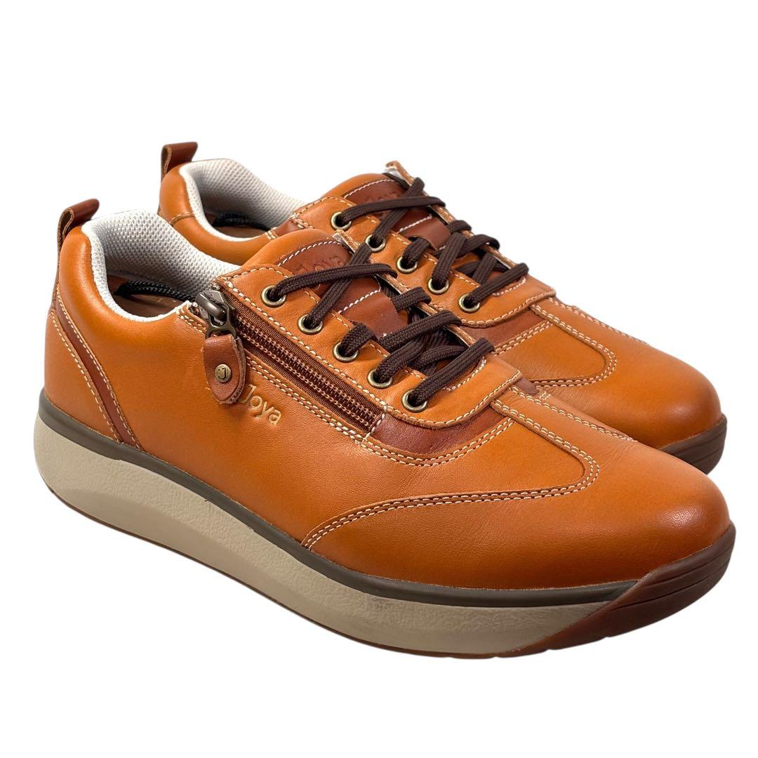 美品 ジョヤ 25 コンフォート スニーカー サイドジップ ブラウン 茶色