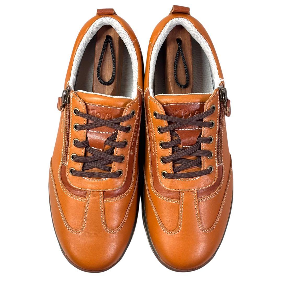 美品 ジョヤ 25 コンフォート スニーカー サイドジップ ブラウン 茶色