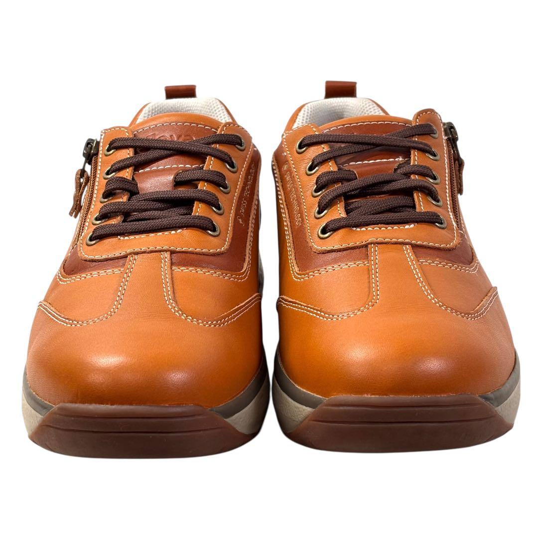 美品 ジョヤ 25 コンフォート スニーカー サイドジップ ブラウン 茶色