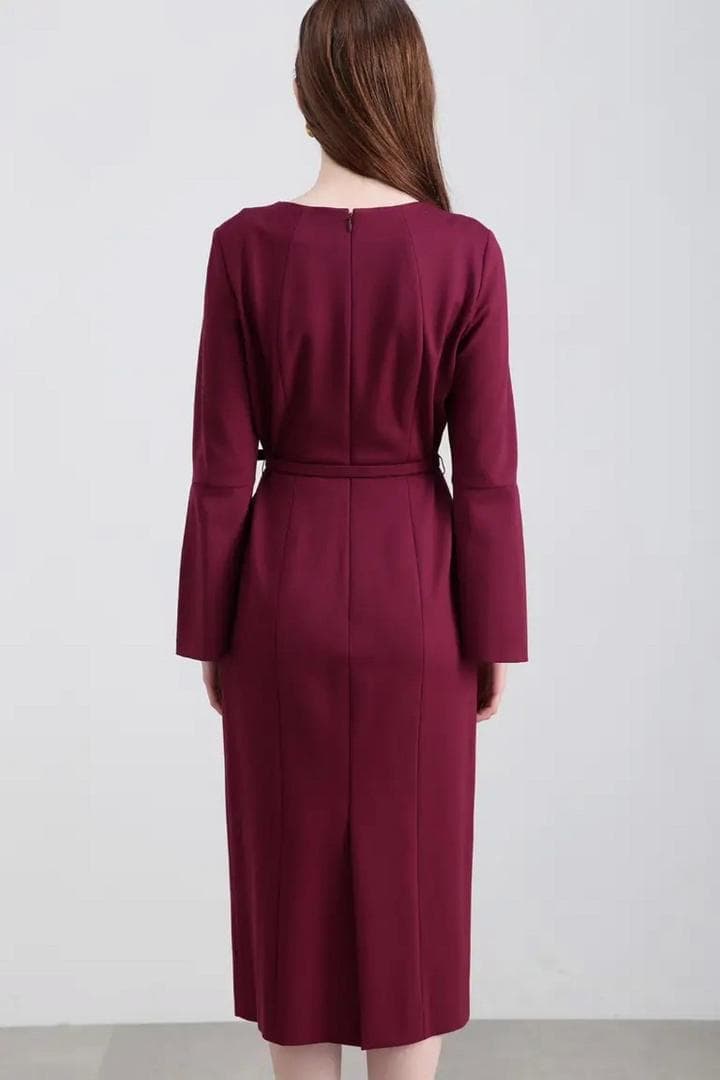 PINKY&DIANNE ベルスリーブベルト付き ワンピース ピンク