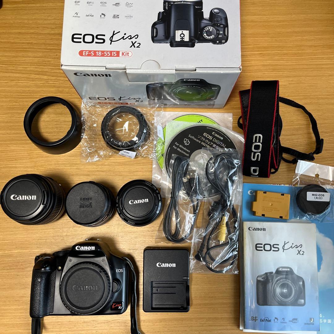 Canon EOSkiss x2 一眼レフカメラ レンズ2本セット