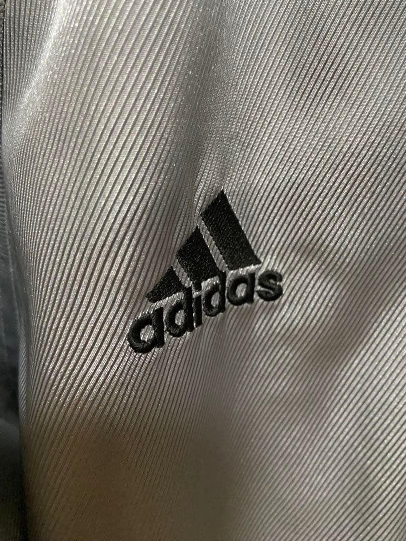 アディダス(adidas)/ウィンドブレーカー/上下セット/シルバー×黒ライン