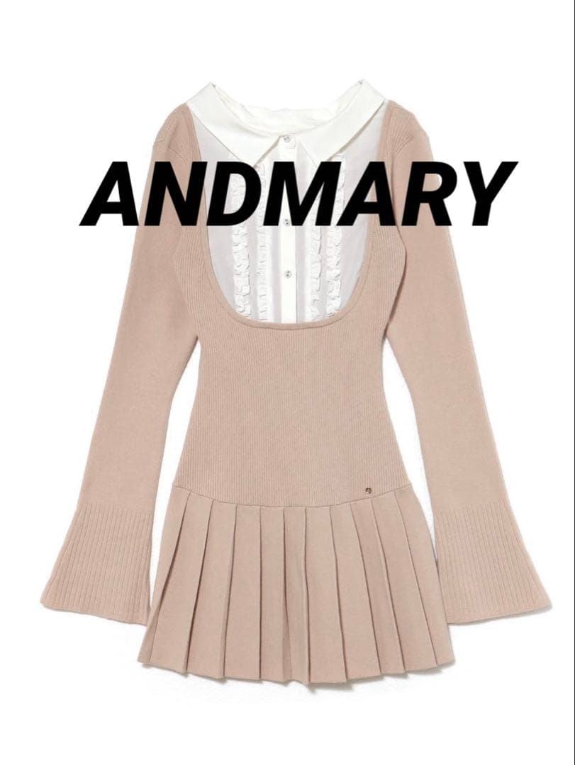 未開封 ANDMARY Lotta frill mini dress ブラック