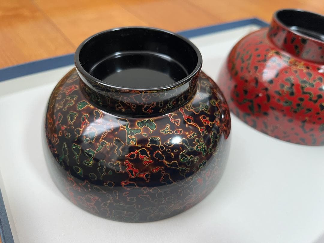 【新品未使用】 津軽塗 漆器 椀＆箸 2客セット【津軽塗夫婦椀・津軽塗夫婦箸】