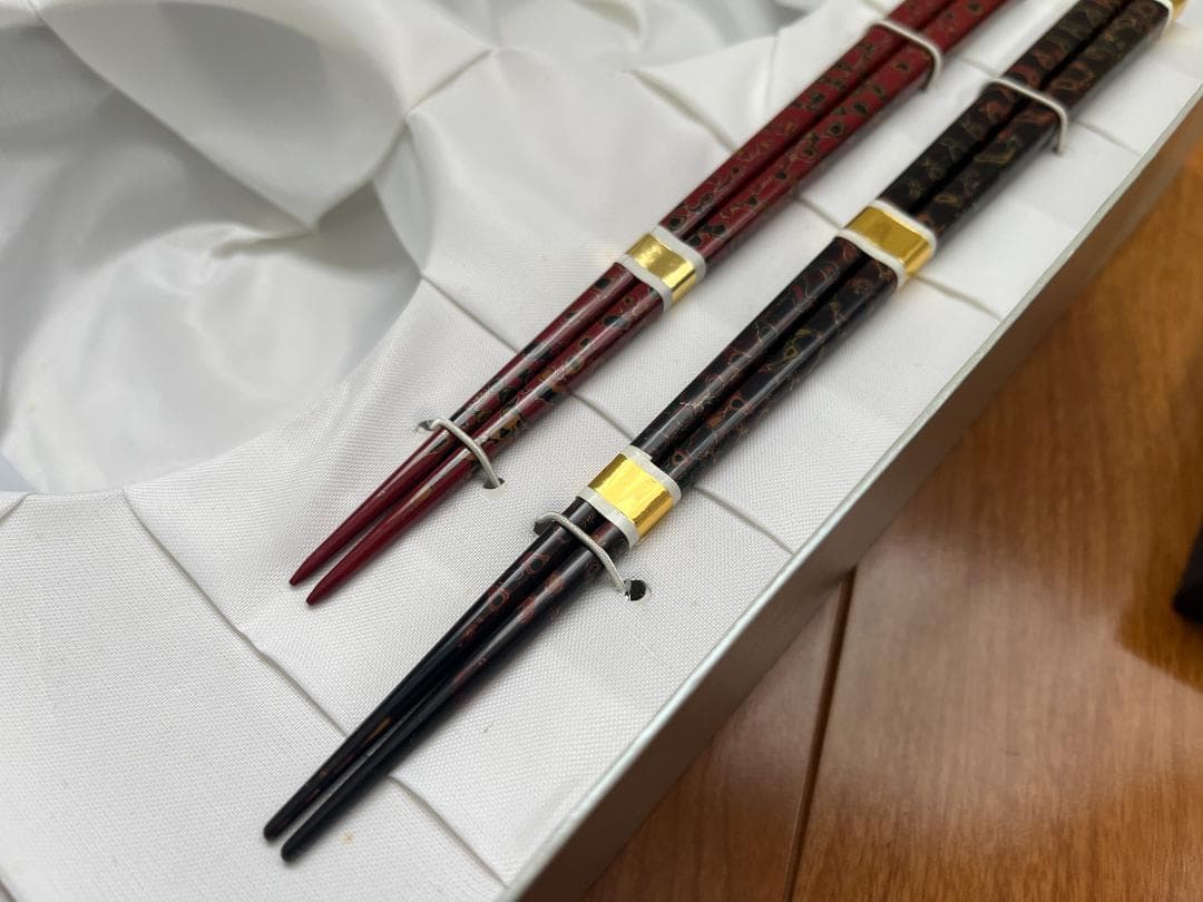 【新品未使用】 津軽塗 漆器 椀＆箸 2客セット【津軽塗夫婦椀・津軽塗夫婦箸】