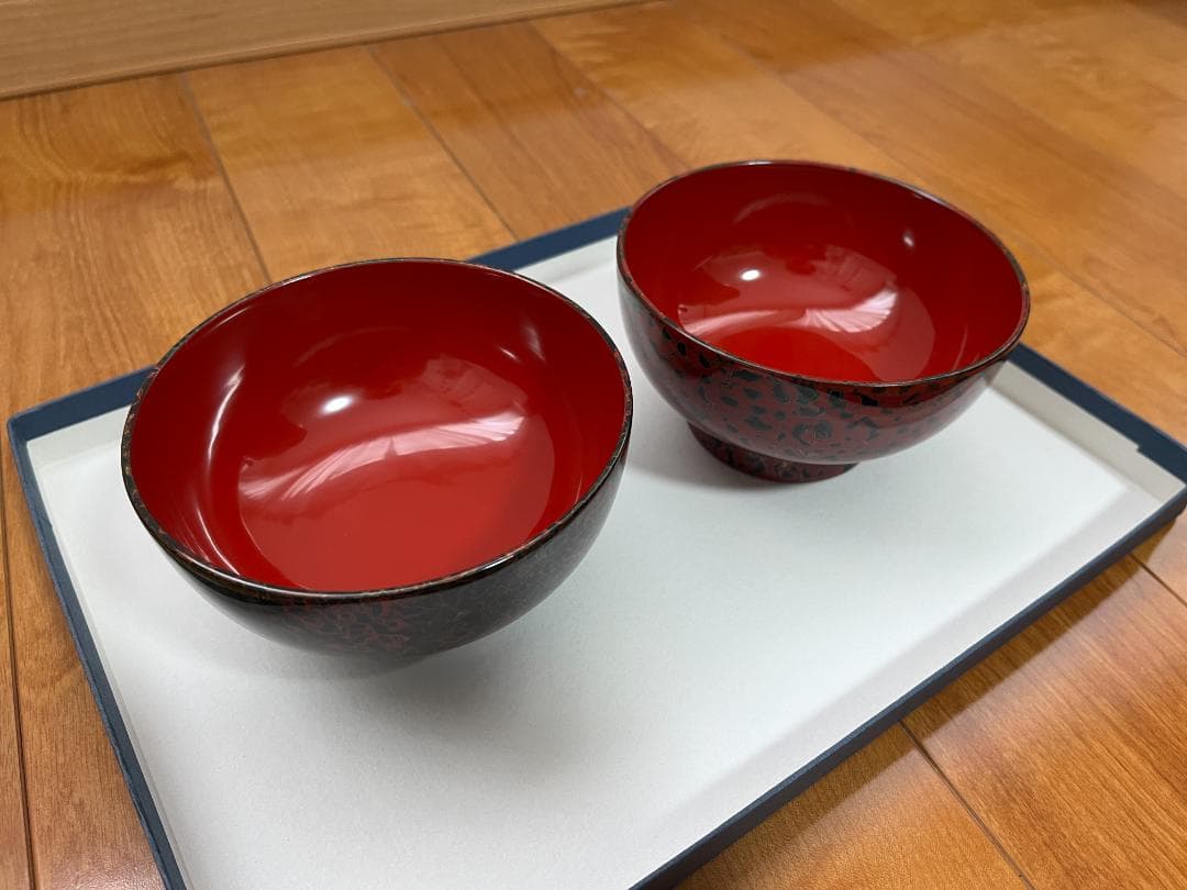 【新品未使用】 津軽塗 漆器 椀＆箸 2客セット【津軽塗夫婦椀・津軽塗夫婦箸】