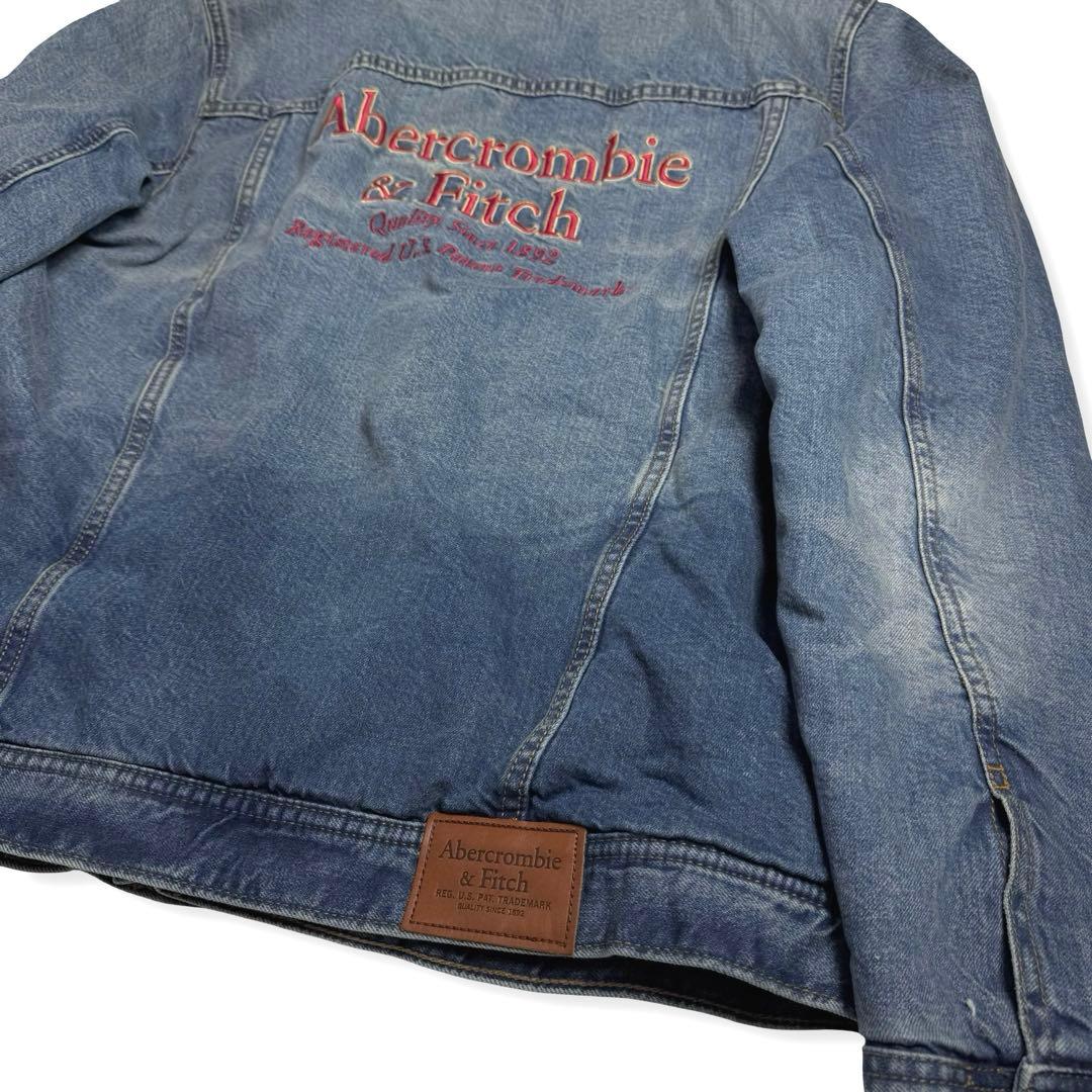 Abercrombie&Fitch｜裏ボア刺繍ロゴデニムジャケットXLアバクロ