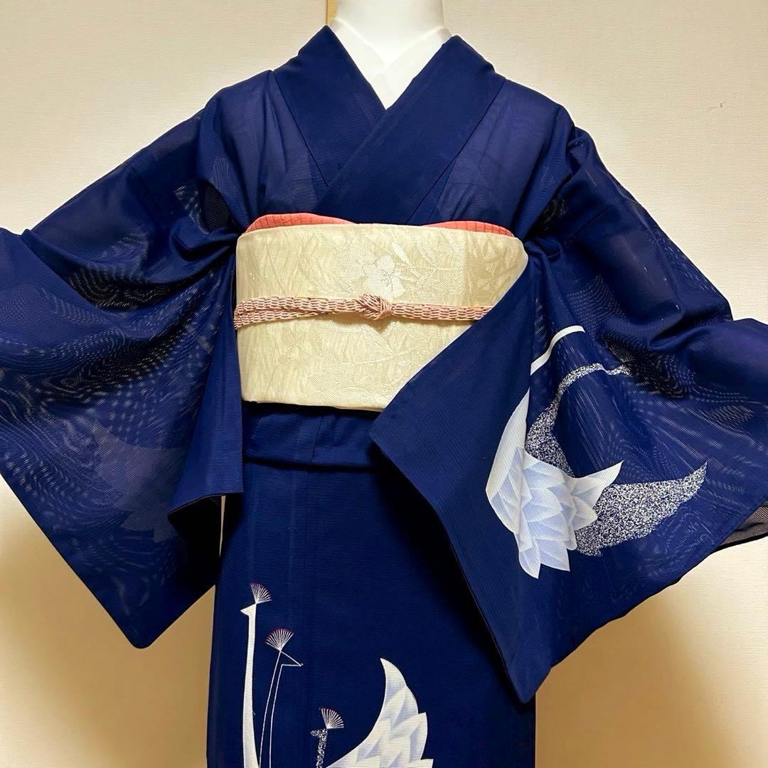 薄物　夏着物　絽　化繊　訪問着　フルセット　モ32